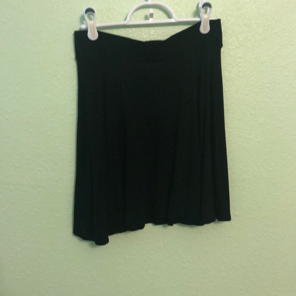 Black cotton skater skirt